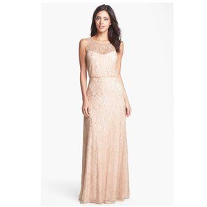 Aidan Mattox Embellished Lace Gown, Blush